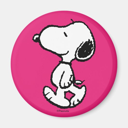 Snoopy Black & Magenta Magneet (Voorkant)