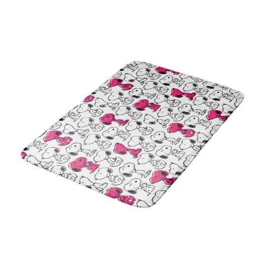Snoopy Black & Magenta Pattern Badmat (Gekanteld)
