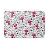 Snoopy Black & Magenta Pattern Badmat (Voorkant)
