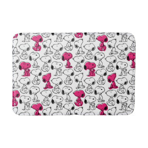 Snoopy Black & Magenta Pattern Badmat