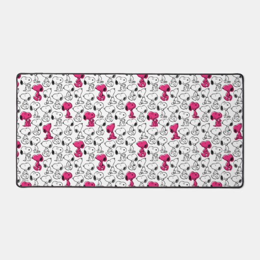 Snoopy Black & Magenta Pattern Bureaumat (Voorkant)
