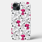 Snoopy Black & Magenta Pattern Case-Mate iPhone Case (Achterkant)