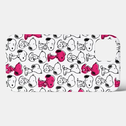 Snoopy Black & Magenta Pattern Case-Mate iPhone Case (Achterkant (horizontaal))