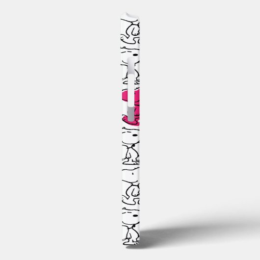 Snoopy Black & Magenta Pattern Case-Mate iPhone Case (Achterkant / Links)