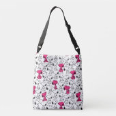 Snoopy Black & Magenta Pattern Crossbody Tas (Achterkant)