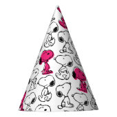 Snoopy Black & Magenta Pattern Feesthoedjes (Voorkant)
