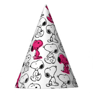 Snoopy Black & Magenta Pattern Feesthoedjes