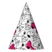 Snoopy Black & Magenta Pattern Feesthoedjes (Links)