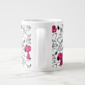 Snoopy Black & Magenta Pattern Grote Koffiekop (Achterkant)