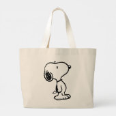 Snoopy Black & Magenta Pattern Grote Tote Bag (Achterkant)
