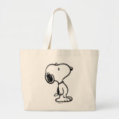Snoopy Black & Magenta Pattern Grote Tote Bag (Voorkant)