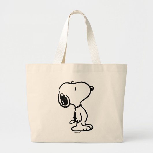 Snoopy Black & Magenta Pattern Grote Tote Bag (Voorkant)