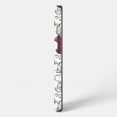 Snoopy Black & Magenta Pattern iPhone Hoesje (Linkerkant)