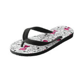 Snoopy Black & Magenta Pattern Kinder Teenslippers (Schuin)