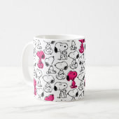 Snoopy Black & Magenta Pattern Koffiemok (Voorkant links)