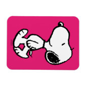 Snoopy Black & Magenta Pattern Magneet (Horizontaal)