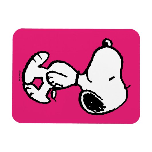 Snoopy Black & Magenta Pattern Magneet (Horizontaal)