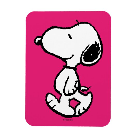 Snoopy Black & Magenta Pattern Magneet (Verticaal)