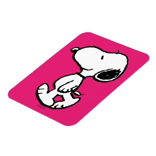 Snoopy Black & Magenta Pattern Magneet (Linkerzijde)