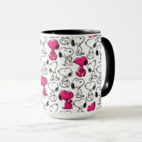 Snoopy Black & Magenta Pattern