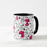 Snoopy Black & Magenta Pattern