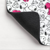 Snoopy Black & Magenta Pattern Muismat (Hoek)