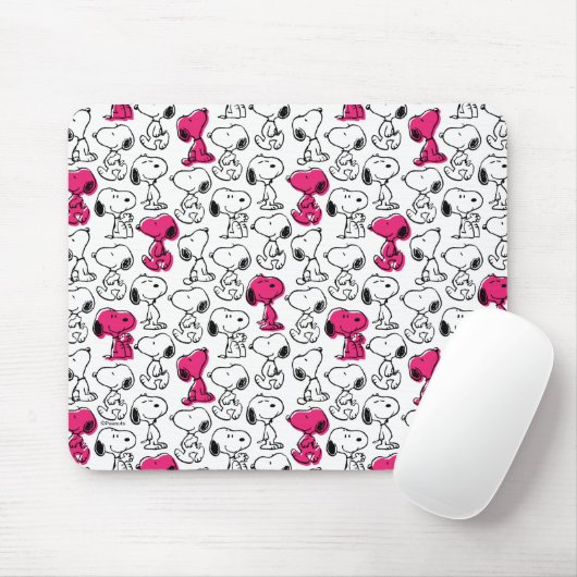Snoopy Black & Magenta Pattern Muismat (Met muis)