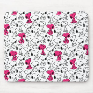 Snoopy Black & Magenta Pattern Muismat