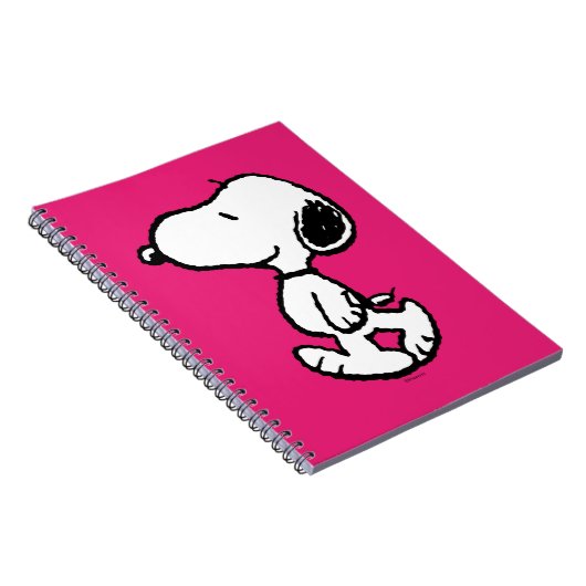 Snoopy Black & Magenta Pattern Notitieboek (Rechterzijde)