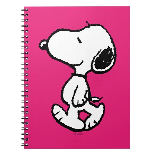 Snoopy Black & Magenta Pattern Notitieboek (Voorkant)