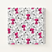 Snoopy Black & Magenta Pattern Notitieboek (Achterkant)