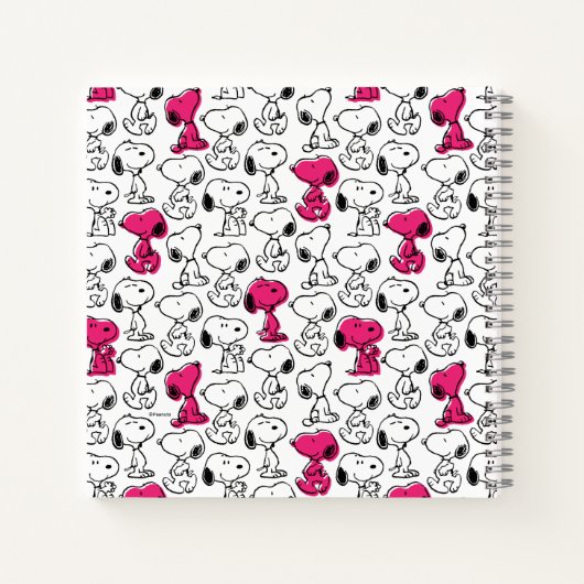 Snoopy Black & Magenta Pattern Notitieboek (Achterkant)