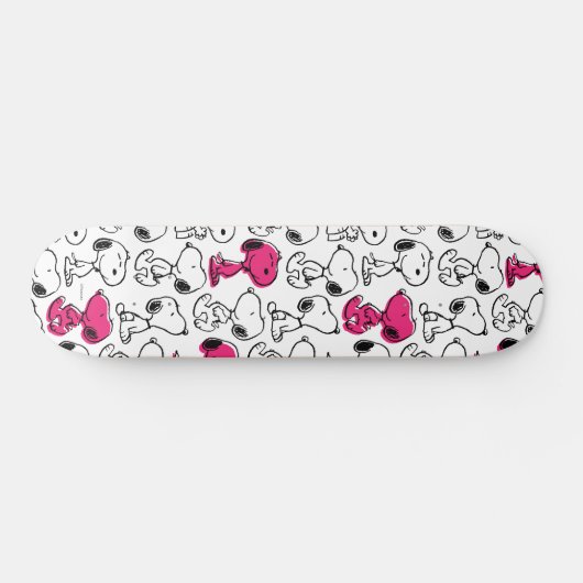 Snoopy Black & Magenta Pattern Persoonlijk Skateboard (Horizontaal)