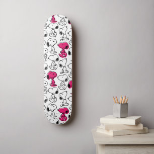 Snoopy Black & Magenta Pattern Persoonlijk Skateboard