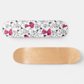 Snoopy Black & Magenta Pattern Persoonlijk Skateboard (Horizontaal)