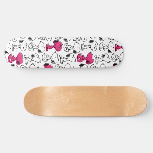 Snoopy Black & Magenta Pattern Persoonlijk Skateboard (Horizontaal)