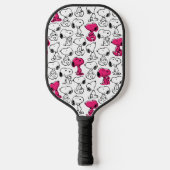 Snoopy Black & Magenta Pattern Pickleball Paddle (Voorkant)