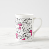 Snoopy Black & Magenta Pattern Porselein Kop (Rechts)