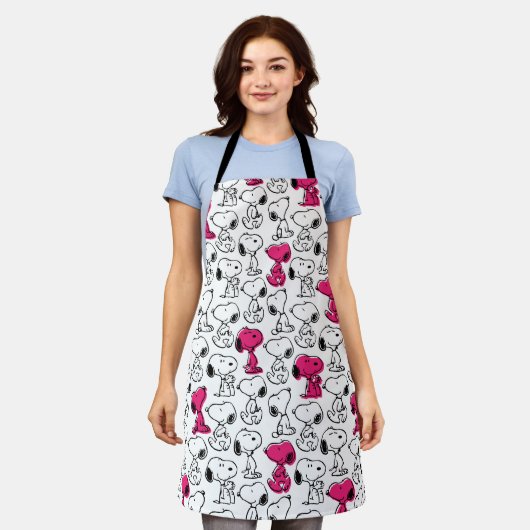 Snoopy Black & Magenta Pattern Schort (Gedragen)
