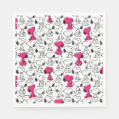 Snoopy Black & Magenta Pattern Servet (Voorkant)