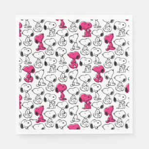 Snoopy Black & Magenta Pattern Servet