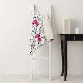 Snoopy Black & Magenta Pattern Sherpa Deken (In situ)