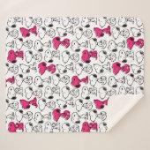 Snoopy Black & Magenta Pattern Sherpa Deken (Voorkant (horizontaal))