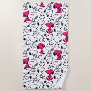 Snoopy Black & Magenta Pattern Strandlaken