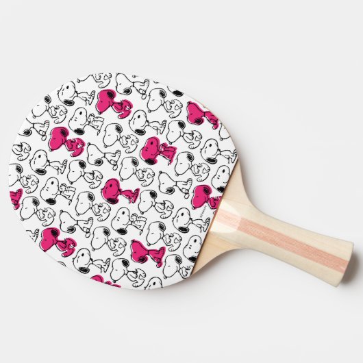 Snoopy Black & Magenta Pattern Tafeltennisbatje (Zijkant)