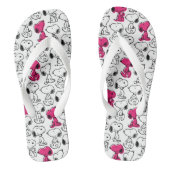 Snoopy Black & Magenta Pattern Teenslippers (Voetbed)