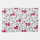 Snoopy Black & Magenta Pattern Theedoek (Horizontaal)
