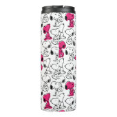 Snoopy Black & Magenta Pattern Thermosbeker (Achterkant)