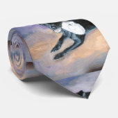 Snoopy Black Rat Terrier Mix Dog Portret Stropdas (Opgerold)