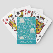 Snoopy Blauwgroen Tropisch Strandpatroon Speelkaar Pokerkaarten (Achterkant)